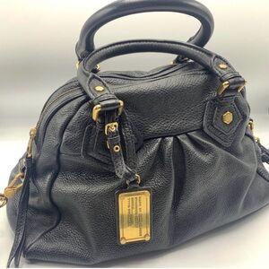 Marc Jacobs 2-way Black Leather with Gold Accents Bag
